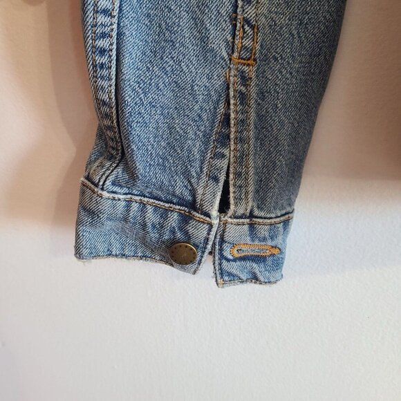 The GREAT. The Boxy Jean Jacket Flower Embroidery Slightly Distressed Size 1 - Picture 8 of 11